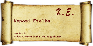 Kaposi Etelka névjegykártya
